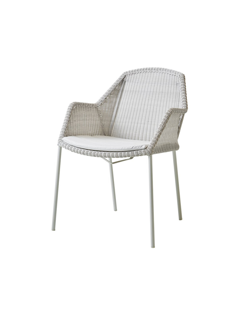 Breeze havestol med armlæn, stabelbar fra Cane-line (White grey, White, Cane-line Natté)
