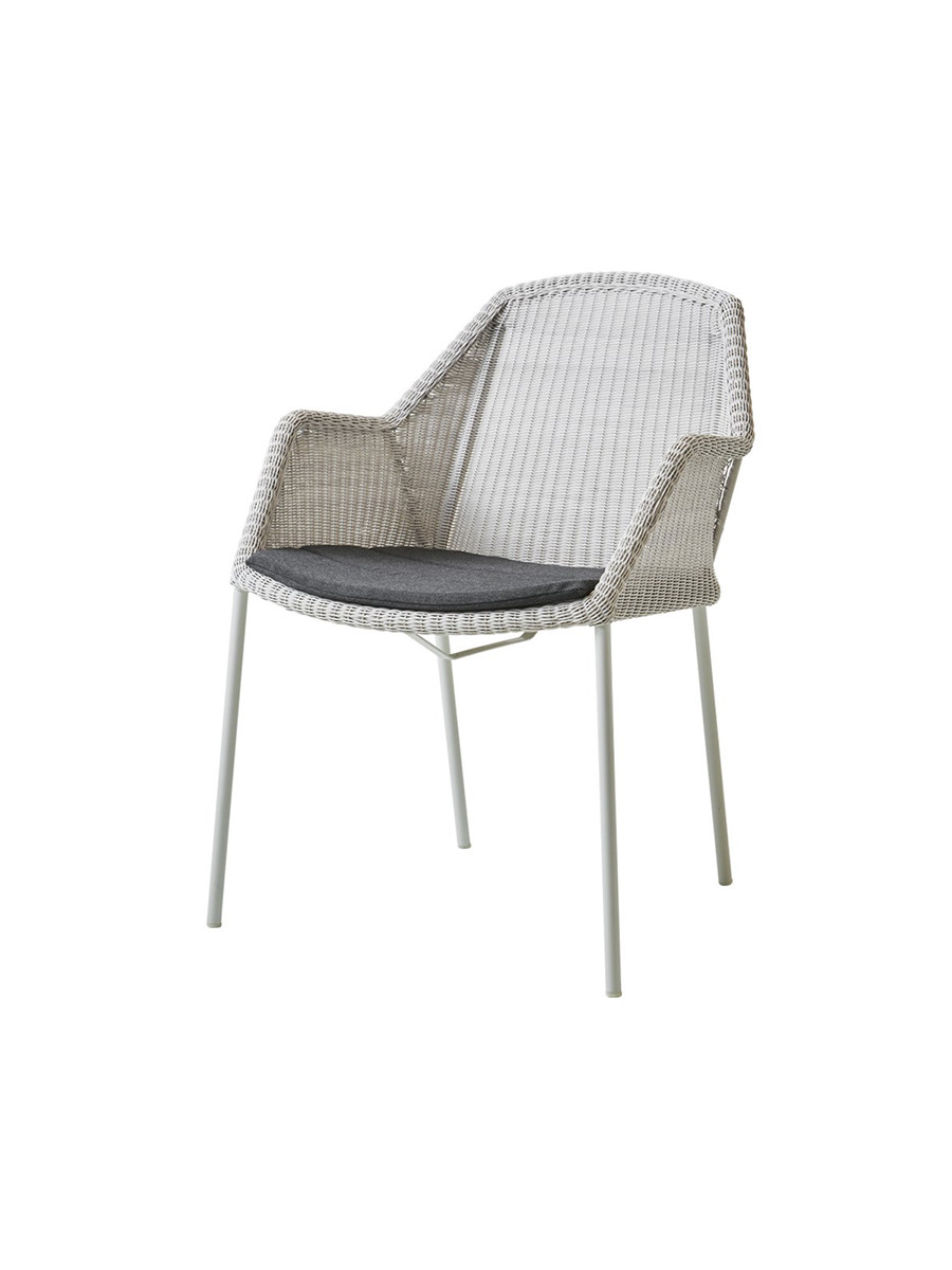 Breeze havestol med armlæn, stabelbar fra Cane-line (White grey, Black, Cane-line Natté)