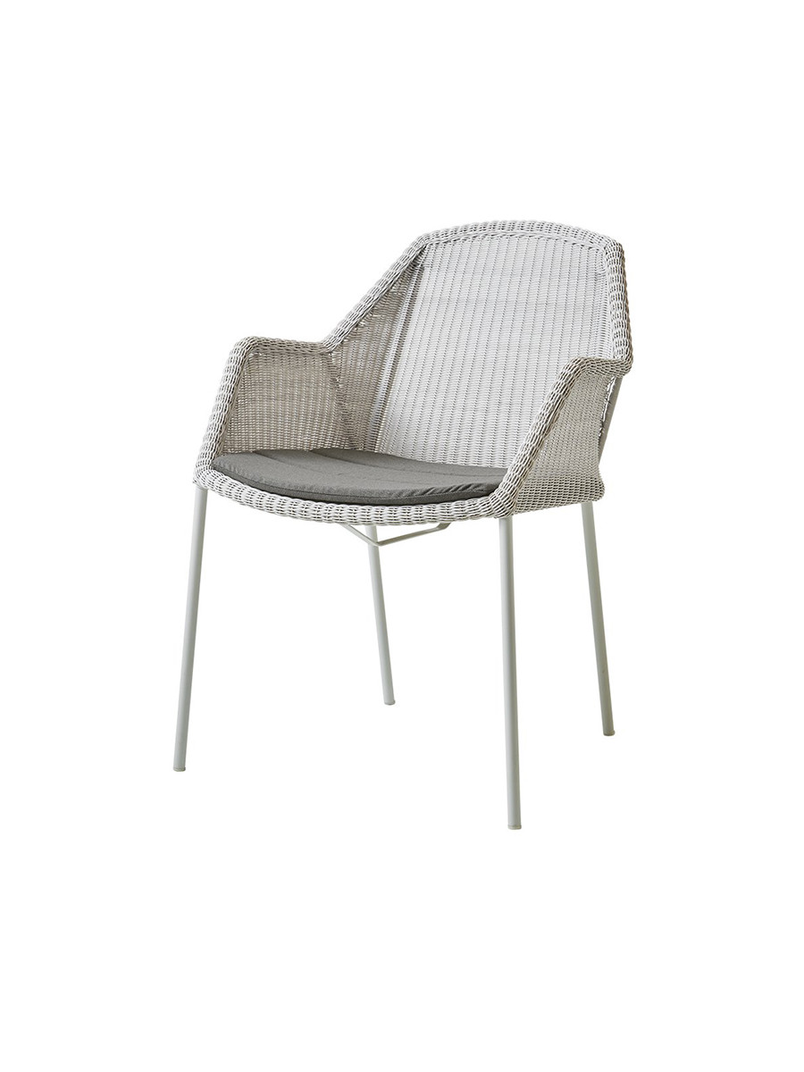 Breeze havestol med armlæn, stabelbar fra Cane-line (White grey, Taupe, Cane-line Natté)