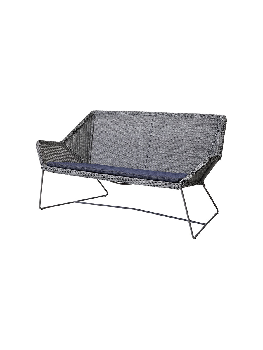 Breeze 2-pers. Loungesofa fra Cane-line (Light grey, Blue, Selected PP)