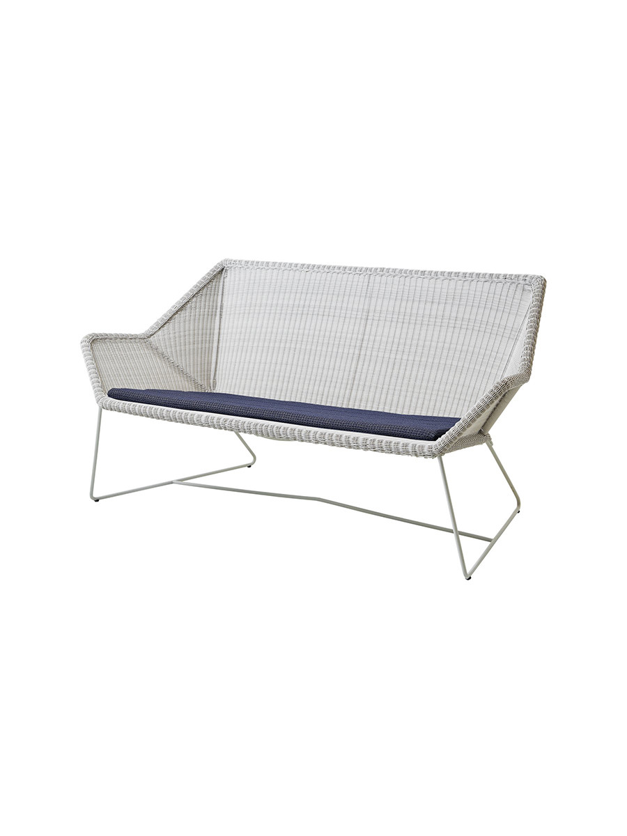 Breeze 2-pers. Loungesofa fra Cane-line (White grey, Blue, Selected PP)