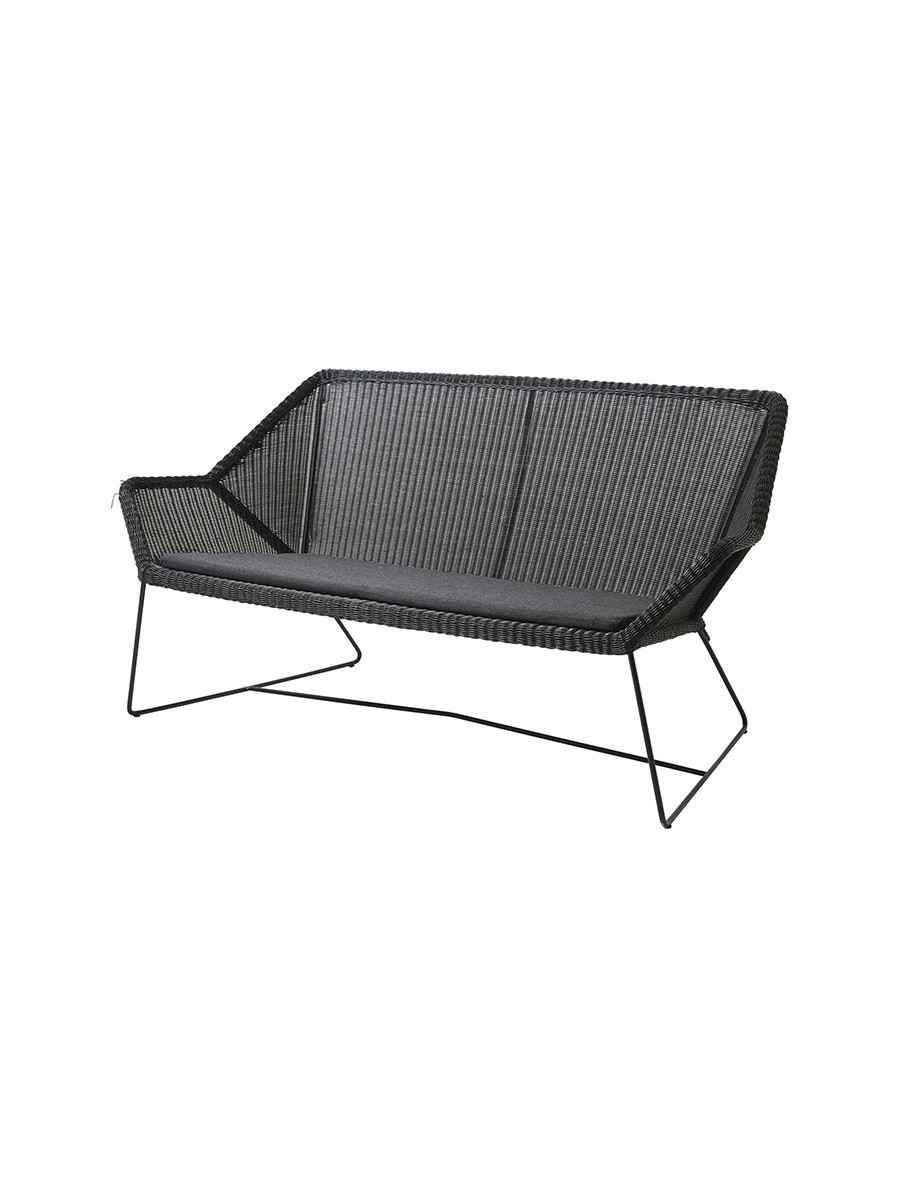Breeze 2-pers. Loungesofa fra Cane-line (Black, Black, Cane-line Natté)