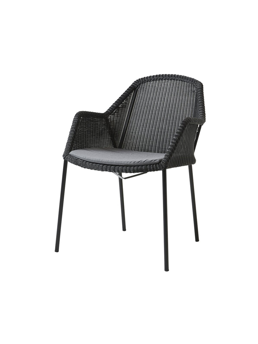 Breeze havestol med armlæn, stabelbar fra Cane-line (Black, Grey, Cane-line Natté)