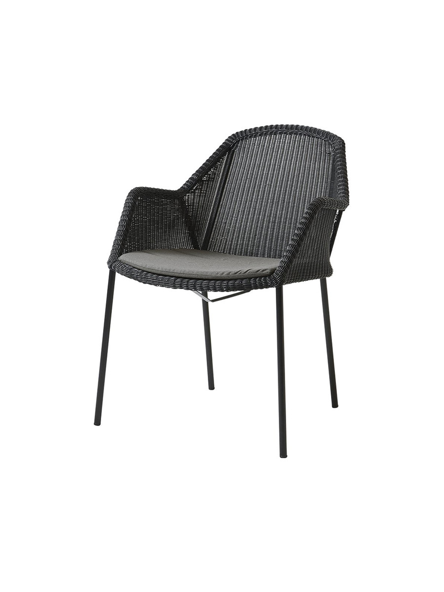 Breeze havestol med armlæn, stabelbar fra Cane-line (Black, Taupe, Cane-line Natté)