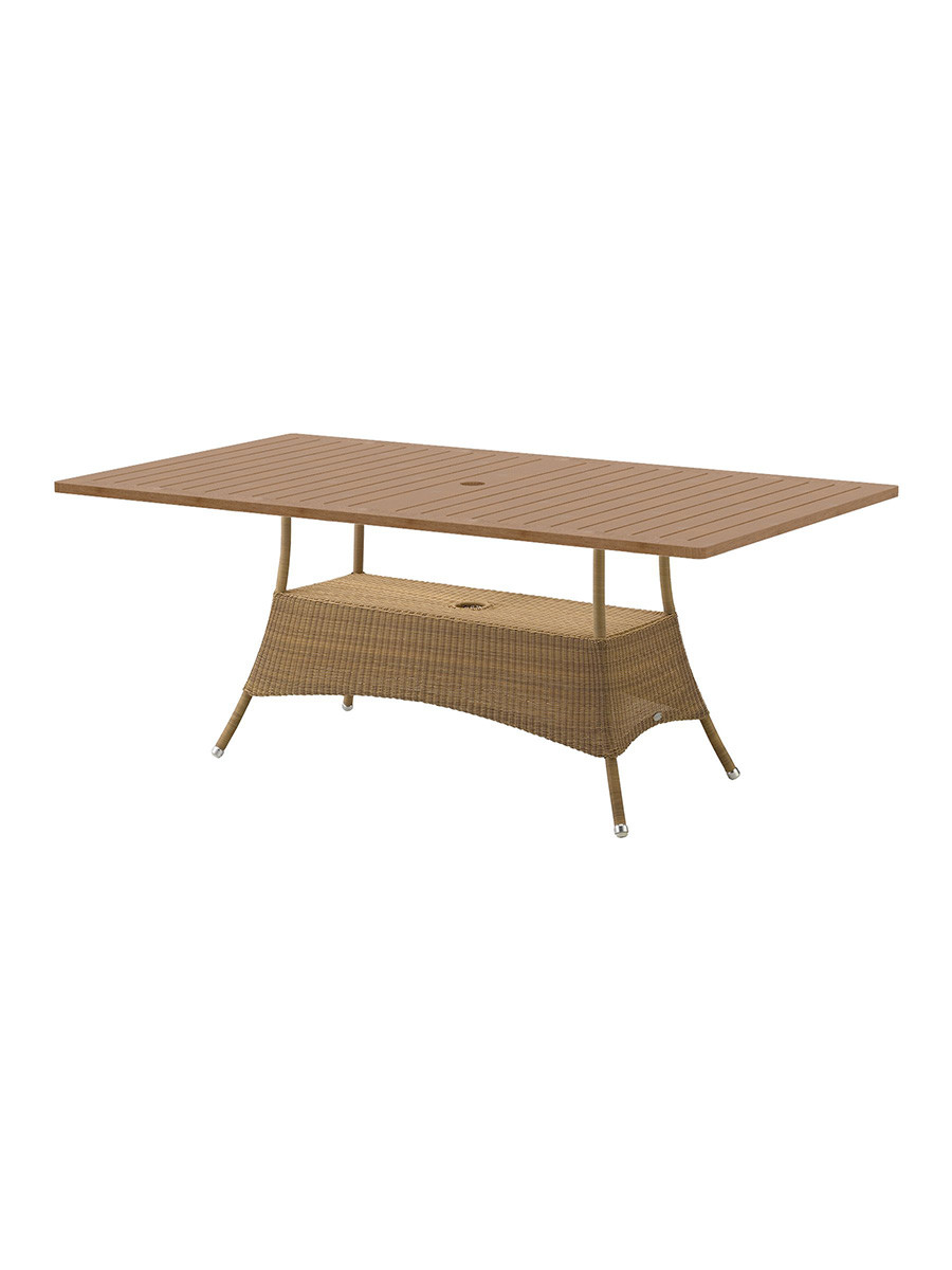Lansing havebord fra Cane-line (Natural, Inkl. bordplade i teak)