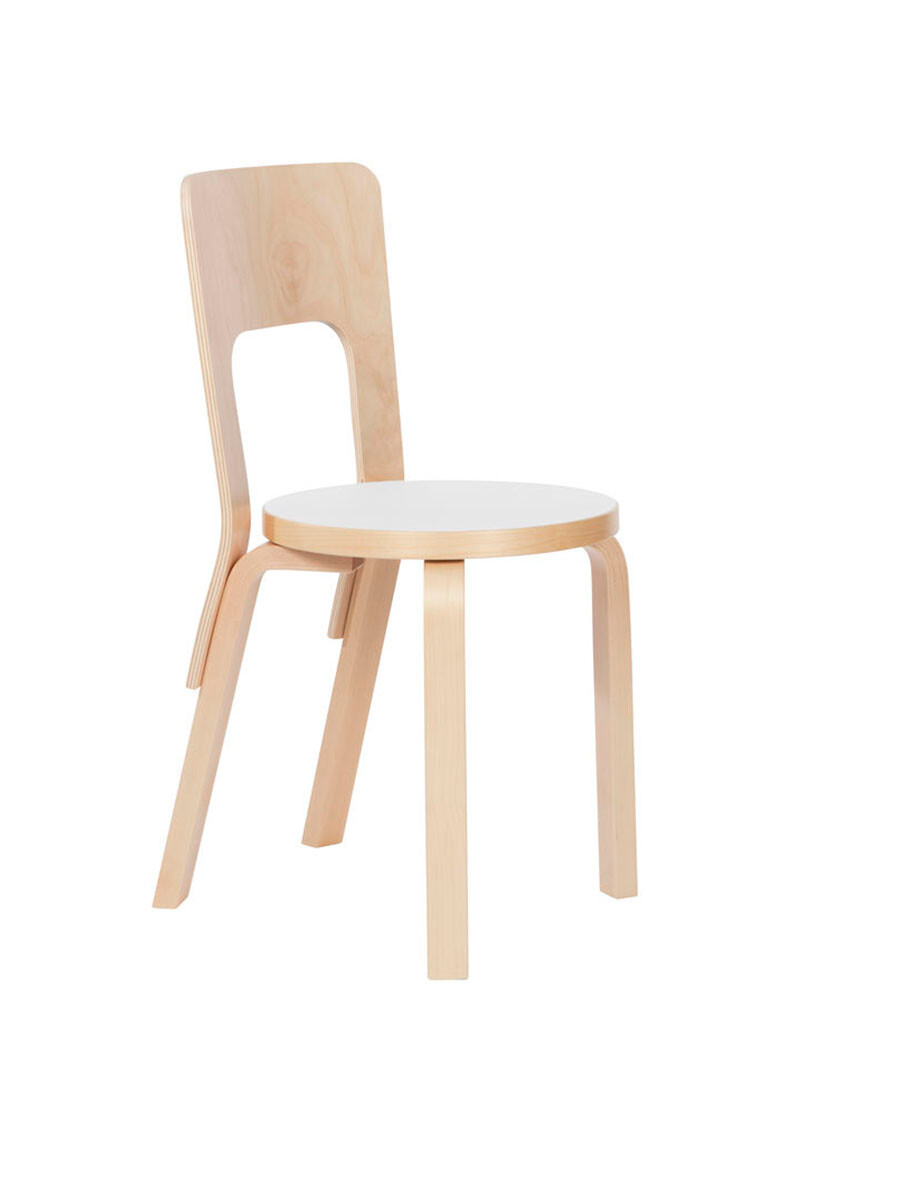 Billede af Chair 66 fra Artek (Birk/Hvid)