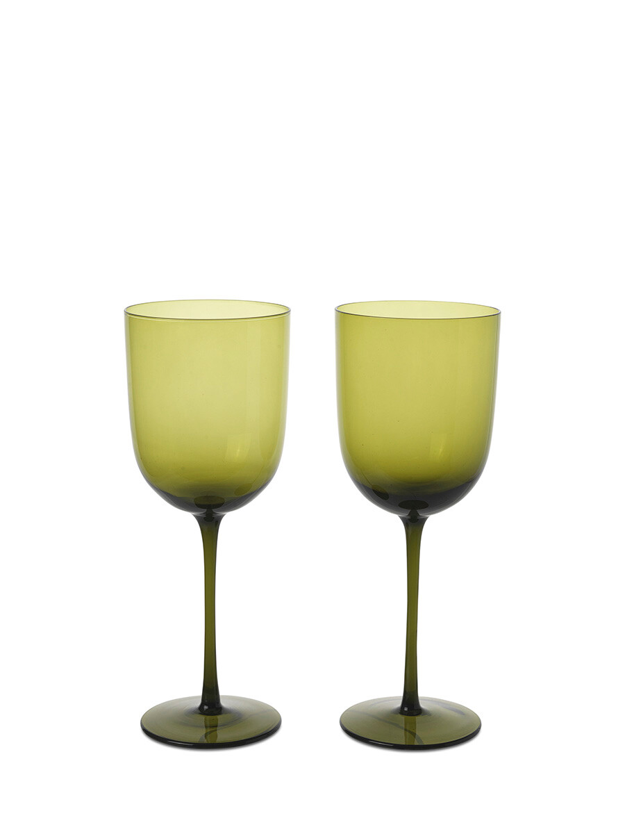 Host Red Wine Glasses, sæt á 2 stk. fra Ferm Living  (Moss Green)