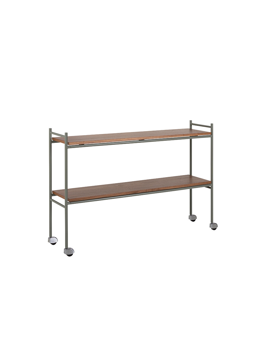 Billede af 97.2 Console, 2 hylder fra Labofa (Moss Grey stel, Valnød)