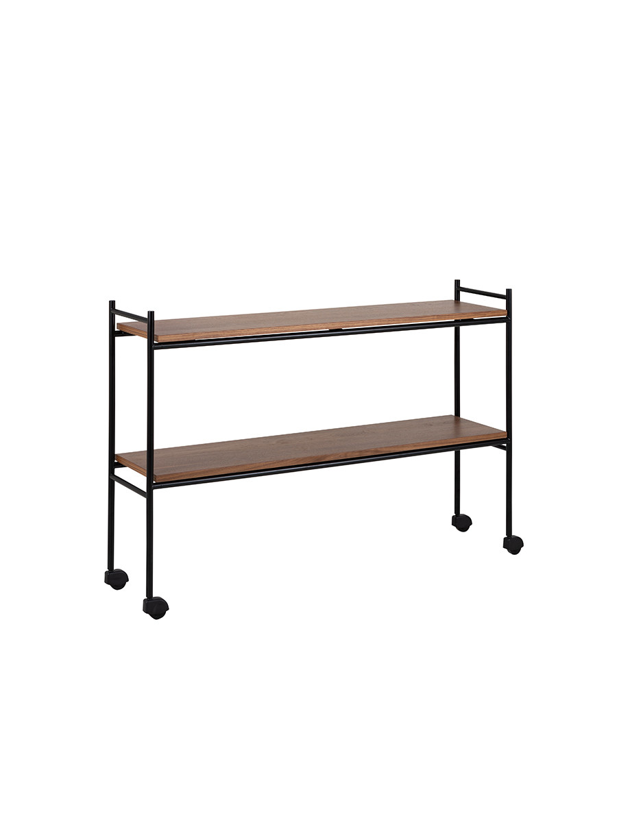 Billede af 97.2 Console, 2 hylder fra Labofa (Sort stel, Valnød)