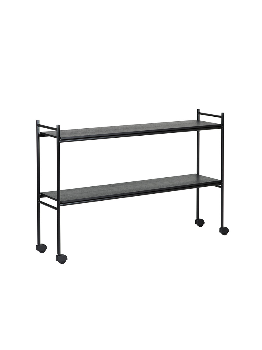 Billede af 97.2 Console, 2 hylder fra Labofa (Chrome stel, Sort bejdset)