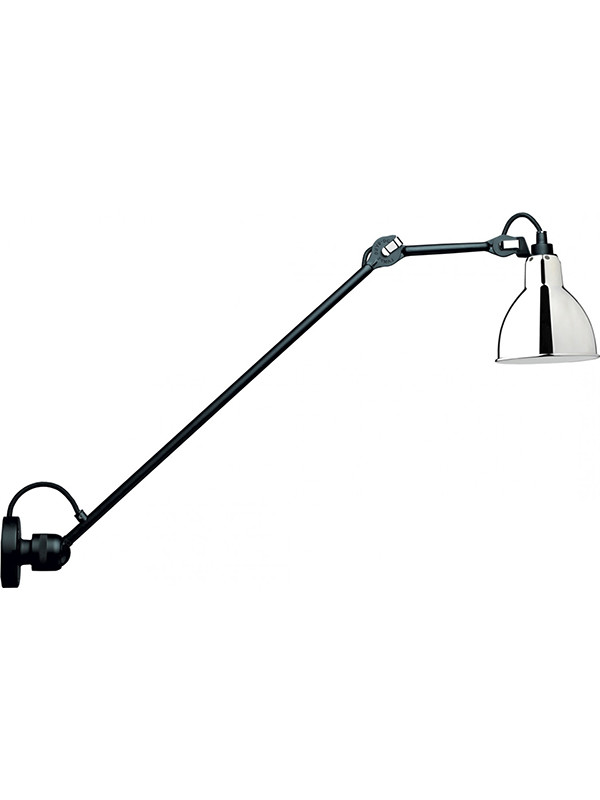 Nr. 304 L60 væglampe fra Lampe Gras (Sort stel, Krom)
