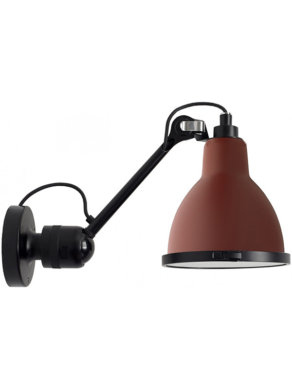 Nr. 304XL udendørs væglampe fra Lampe Gras (Rød / rund skærm, Uden sensor)