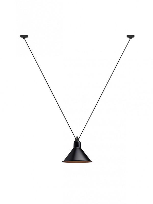Nr. 323L Loftlampe fra Lampe Gras (Sort/kobber inderside)