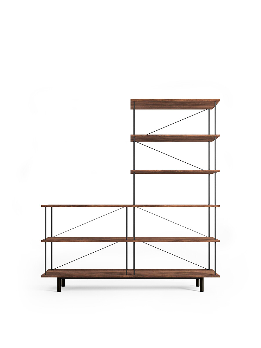 Seiton Reol 3-3 R, valnød fra Stellar Works