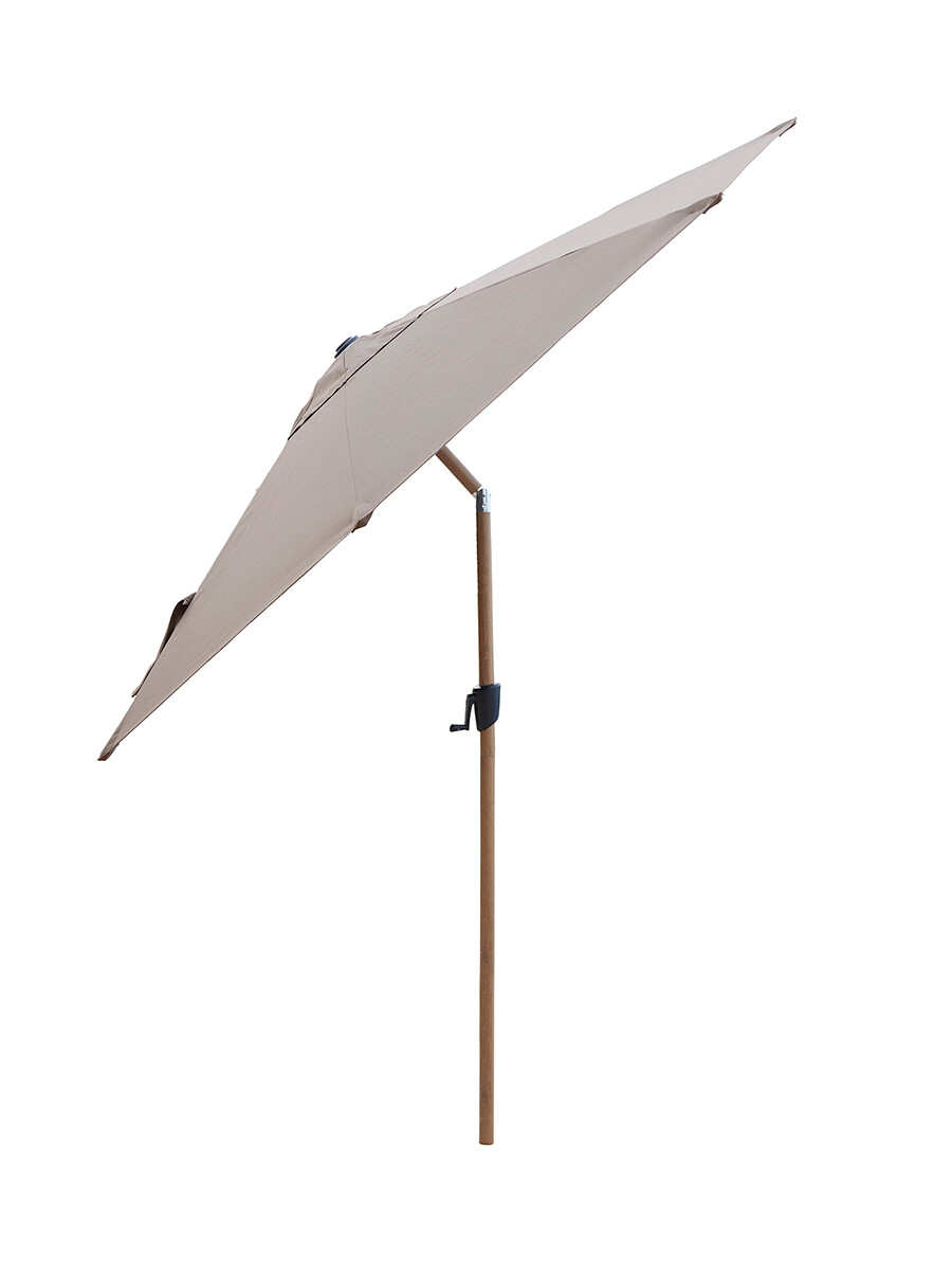 Sunshade Parasol m. Tilt, wood look fra Cane-line ( Taupe)