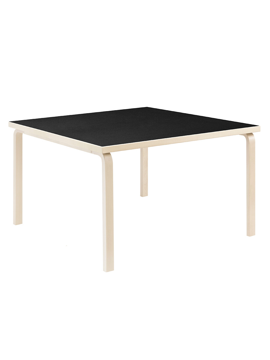 Billede af Aalto Table Square, 120x120 cm fra Artek (Sort Linoleum)