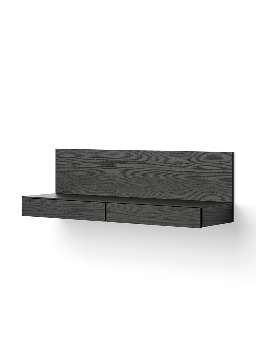 Tana Wall Mounted Media Module, black stained oak fra New Works