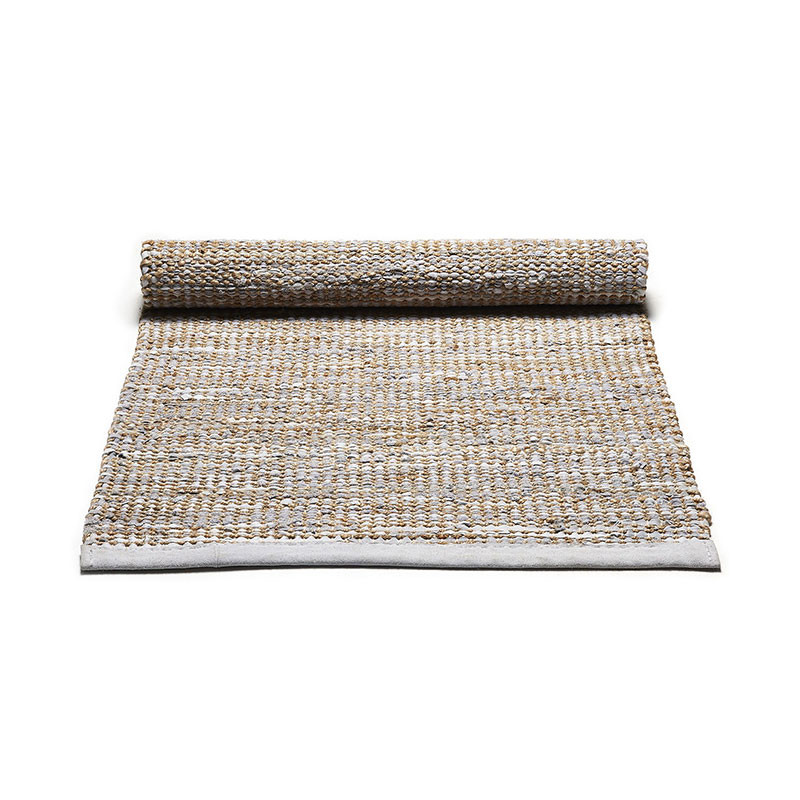 Rug Solid Smooth Grey Jute Rug Large