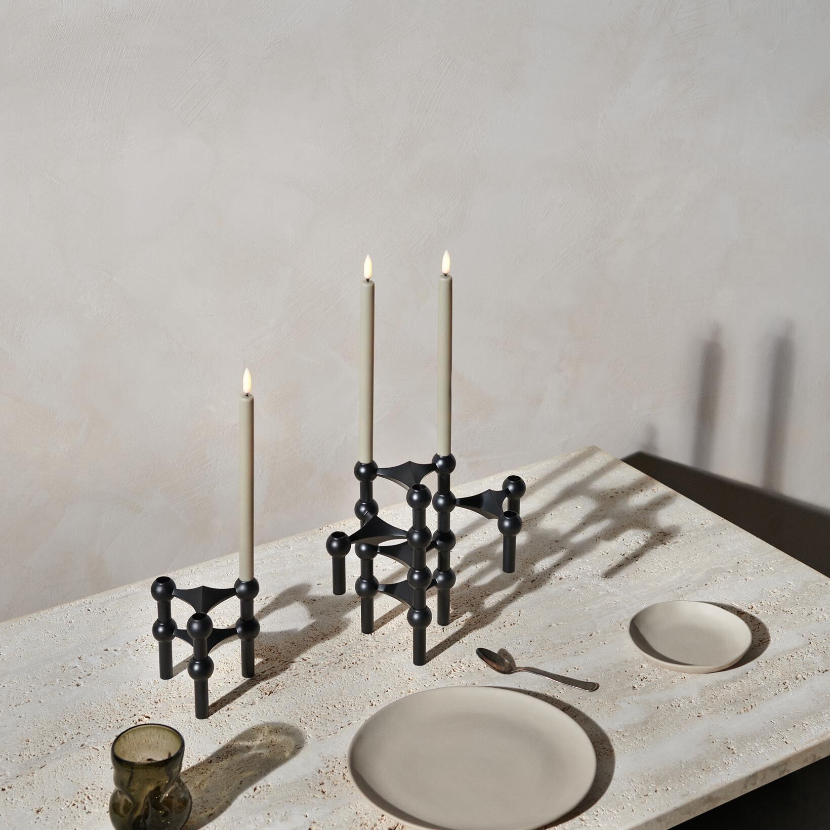 STOFF Nagel Candle Holder Set With 3 Black