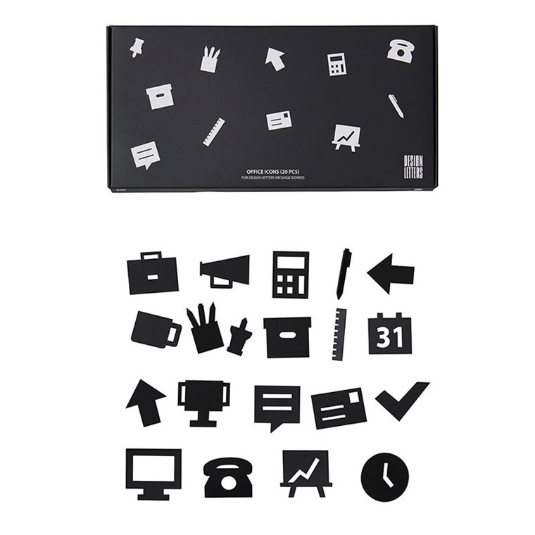 Design Letters Office Icons For Message Board Black