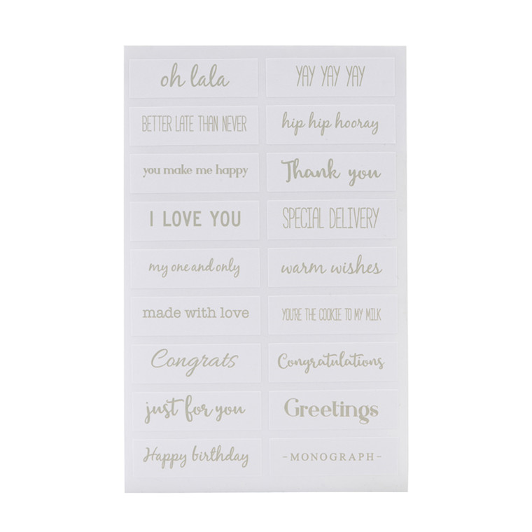 Monograph Quotes Stickers Silver