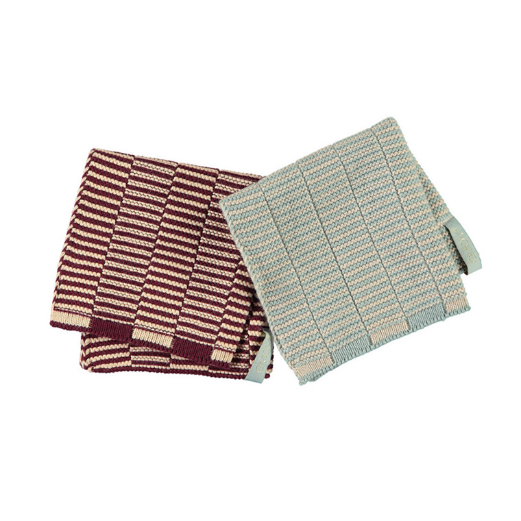 OYOY Stringa Dishcloths Aubergine/Tourmaline