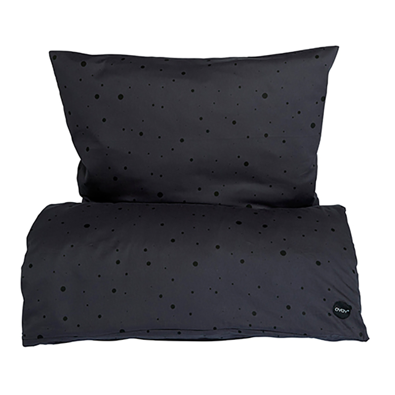 Oyoy Dot Bedding Black Stort Januarudsalg Med Op Til 70% Rabat