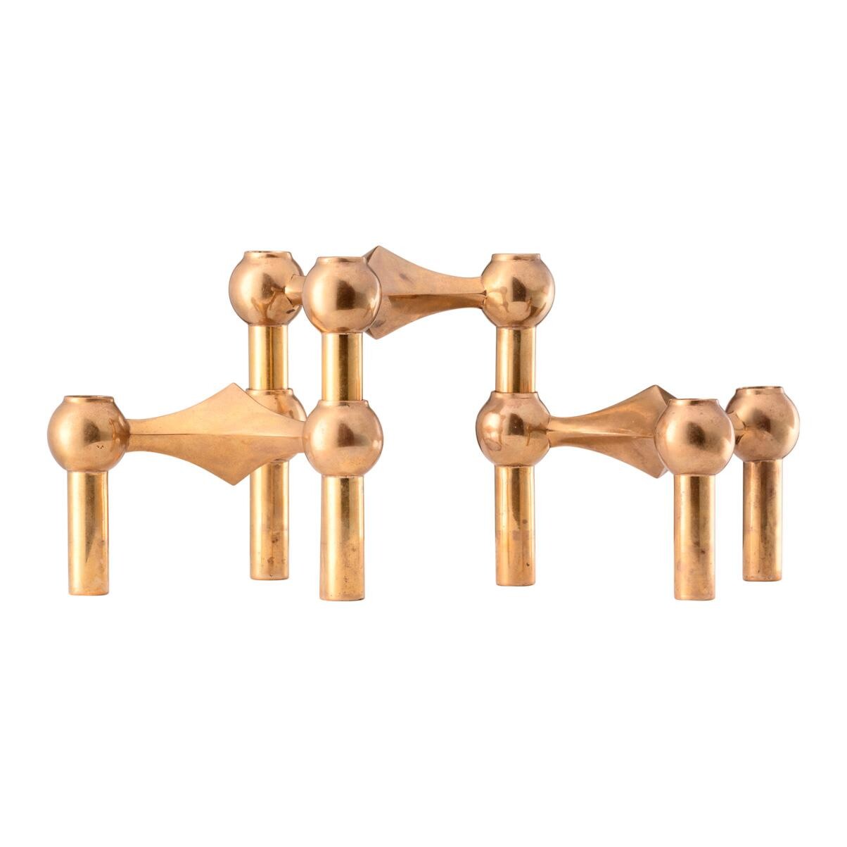 STOFF Nagel Candle Holder Set With 3 Brass