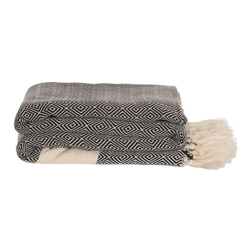Algan Elmas Plaid/Sengetæppe Sort