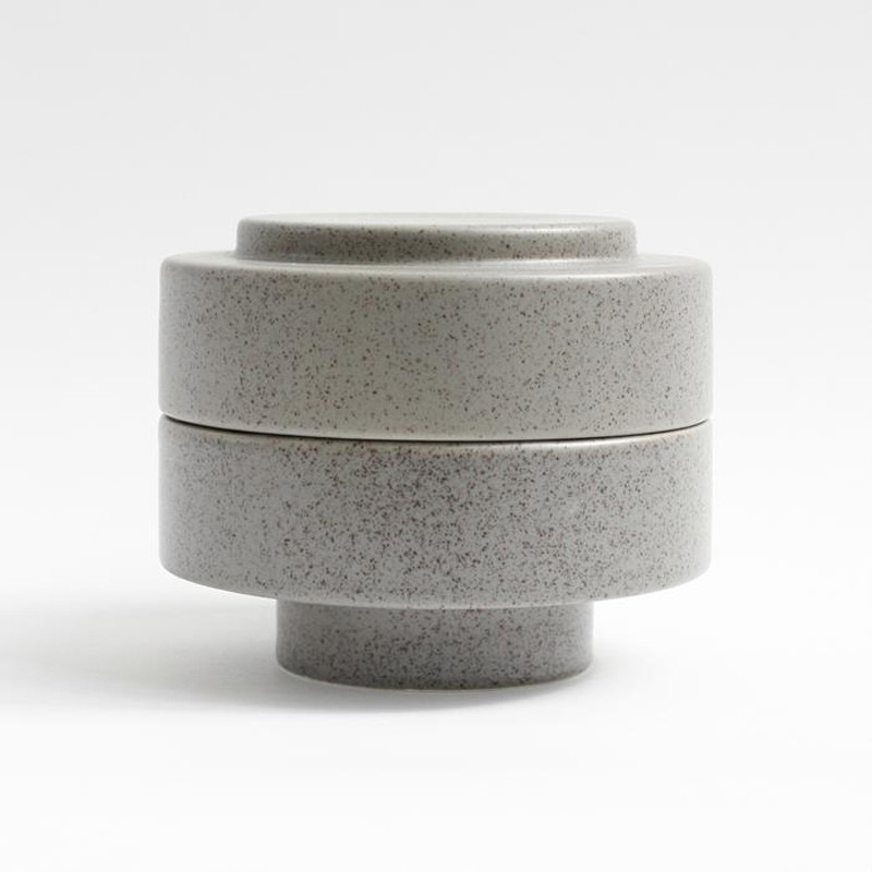 Ania Karen Jar With Lid Light Grey Dots