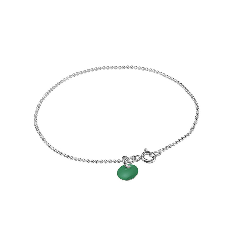 Enamel Copenhagen Ball Chain Bracelet Petrol Green Silver Nyheder Til Boligindretning