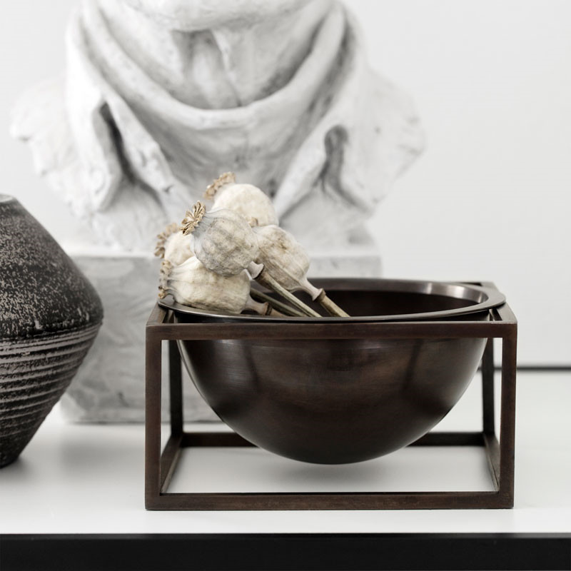 By Lassen Kubus Bowl Centerpiece Small Bruneret Kobber