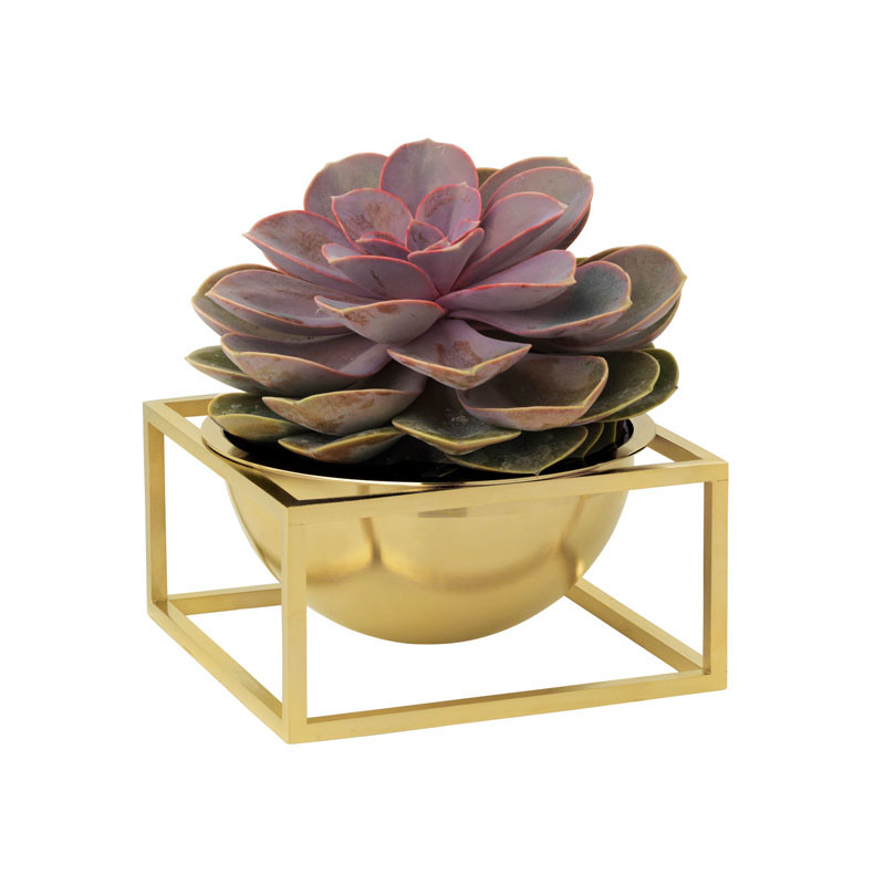 By Lassen Kubus Bowl Centerpiece Small Messing