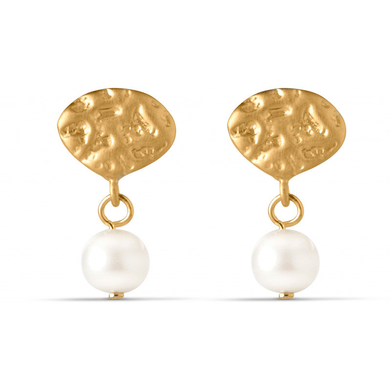 Enamel Copenhagen Pearl Drop Earrings Gold-Plated Nyheder Til Boligindretning