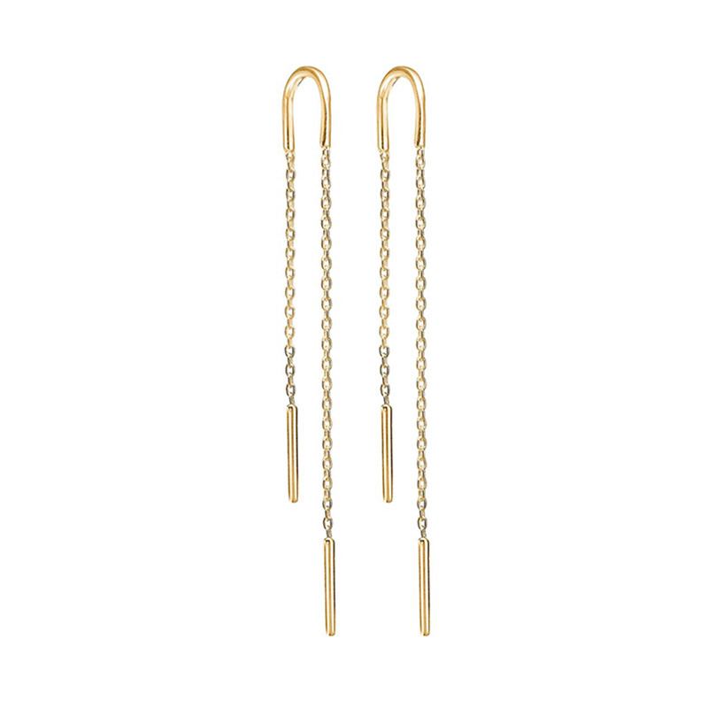 Enamel Copenhagen Hoop Chain Earrings Gold-Plated