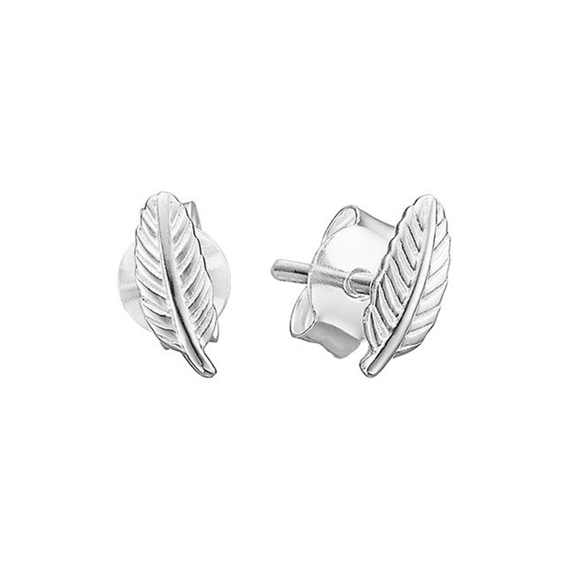 Enamel Copenhagen Enamel Copenhagen Leaf Studs Silver Nyheder Til Boligindretning