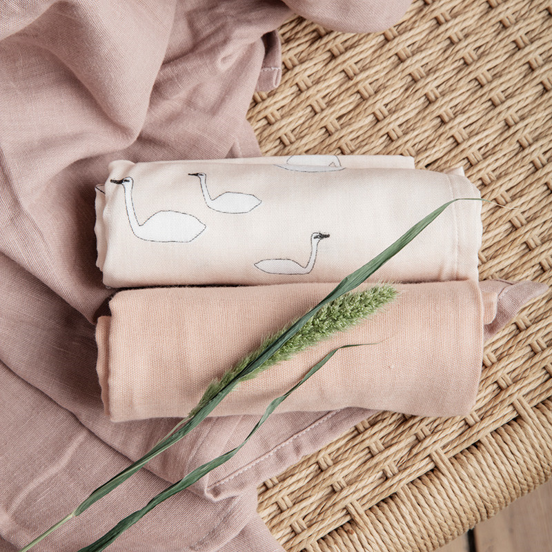 Ferm Living Muslin Squares Swan Rose