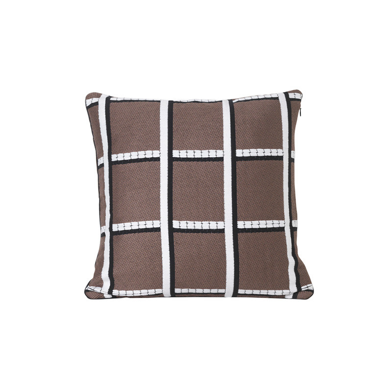 Ferm Living Salon Cushion Checked Taupe
