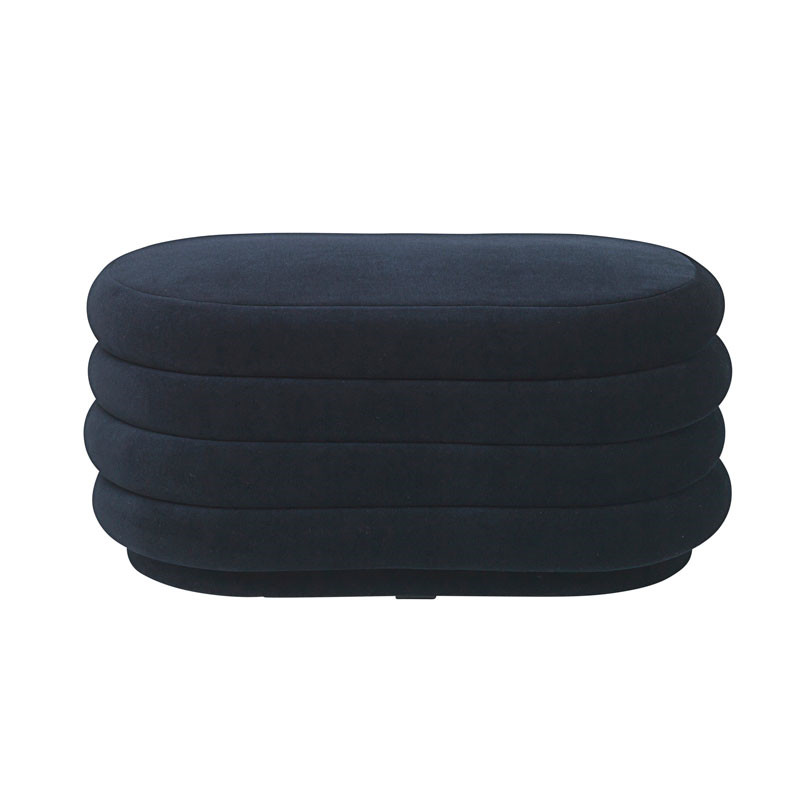 Ferm Living Pouf Oval Dark Blue Medium