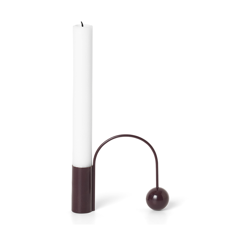 Ferm Living Balance Candle Holder Dark Aubergine Nyheder Til Boligindretning
