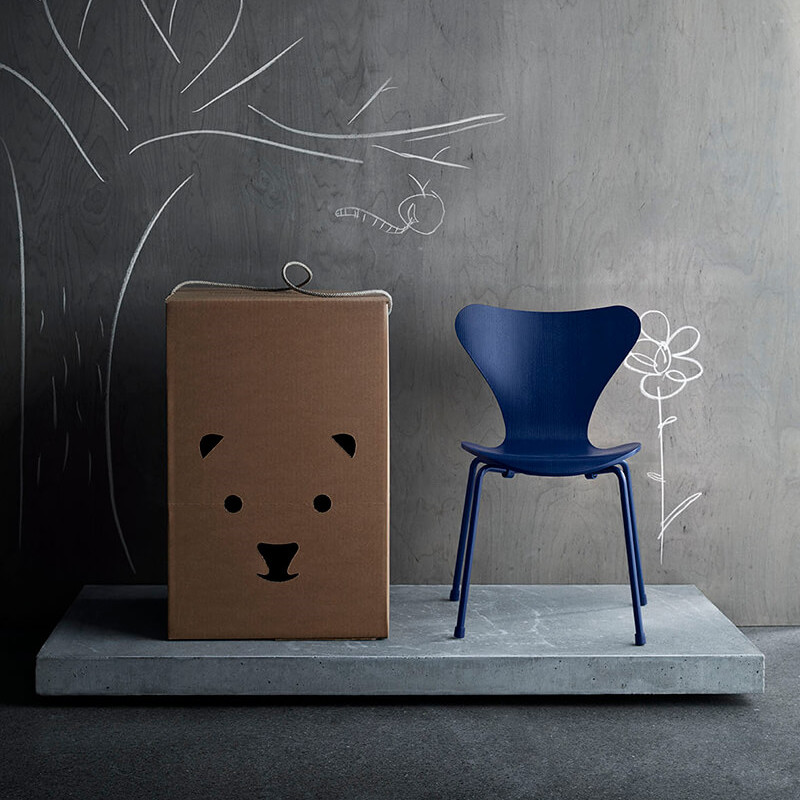 Fritz Hansen 3177 Serie 7 Barnestol Ai Blue