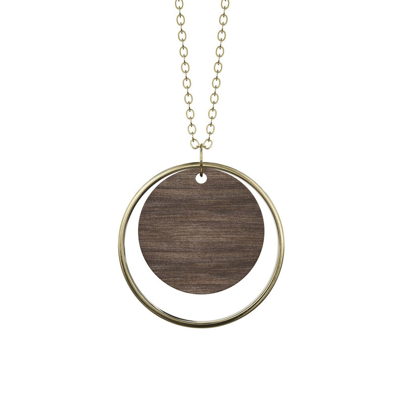 Grundled Adverbium Necklace Dark Wood/Gold Skønne Livsstilsprodukter