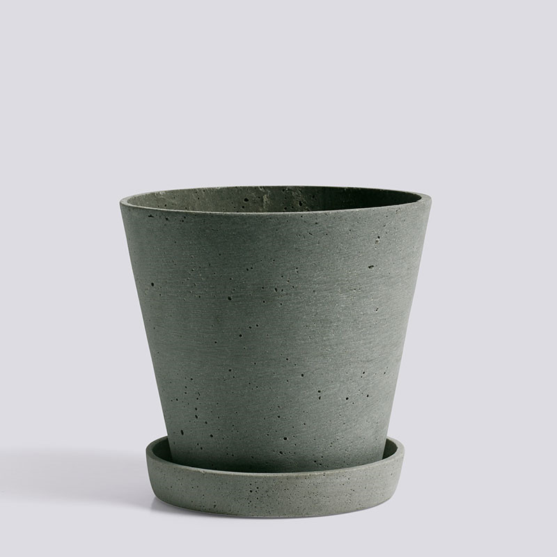 Hay Flowerpot With Saucer L Green