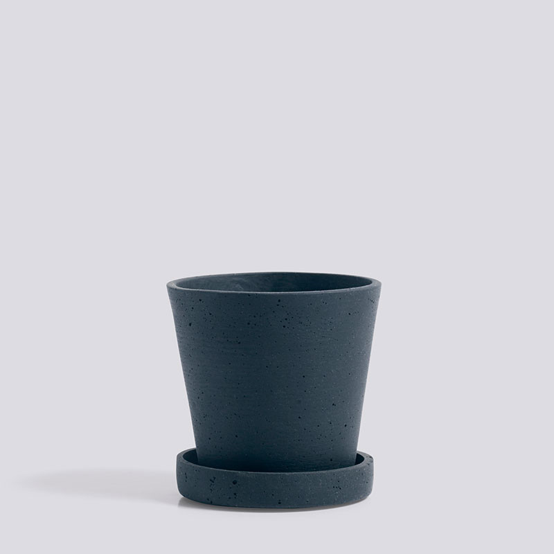Hay Flowerpot With Saucer S Dark Blue