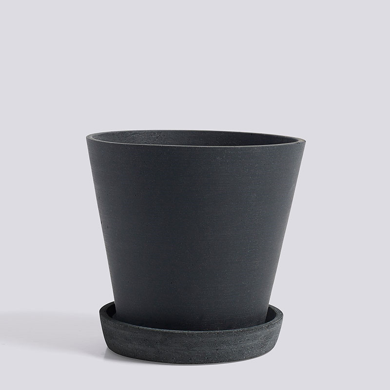 Hay Flowerpot With Saucer L Black