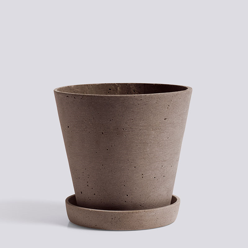 Hay Flowerpot With Saucer L Terracotta