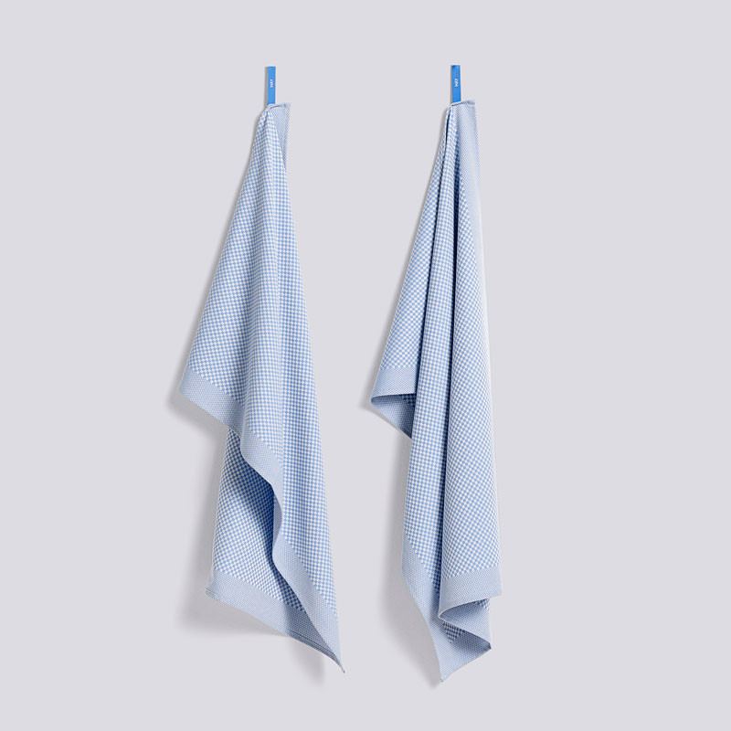 Hay Hay Check Tea Towel Set Light Blue Bløde Tekstiler Til Hele Hjemmet