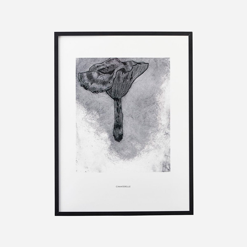 House Doctor Chanterelle Illustration Med Sort Ramme Vilde Påsketilbud