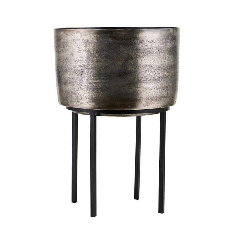 House Doctor House Doctor Kazi Planter Silver Oxidized H 42 Cm Gaveideer Til Enhver Anledning
