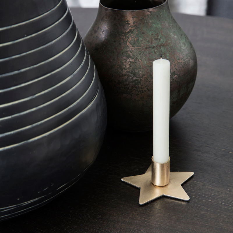 House Doctor Star Candle Stand Brass Finish Ø 6 Cm
